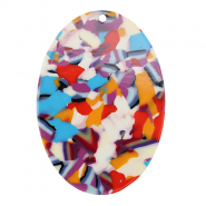 Colgantes de resina óvalo Confeti multicolor