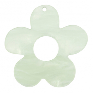 Colgantes de resina flor Verde menta neón