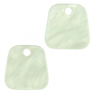 Colgantes de resina trapecio Verde menta neón