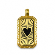 Colgantes met&aacute;licos DQ coraz&oacute;n Dorado (sin n&iacute;quel)