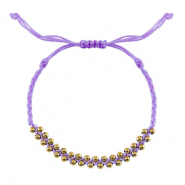 Pulseras Trendy abalorios de metal Lila-dorado