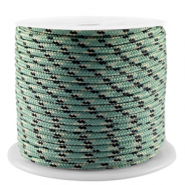 Cord&oacute;n estilo marino 2mm Verde petr&oacute;leo-negro