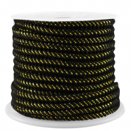 Cordón trendy 3mm Negro-dorado
