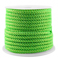 Cordón trendy 3mm Verde neón-dorado