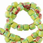Abalorios de pol&iacute;meros 6mm Verde lima
