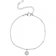 Pulseras Acero Inox cadena de bola LUCKY Plateado