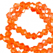 Abalorios faceteados bicono 6mm Naranja vibrante