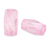 Abalorios faceteados tubo Rosa azalea