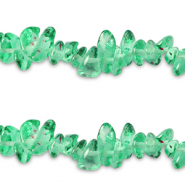 Abalorios de cristal Chips Transparente-verde Nilo