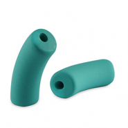 Abalorios acr&iuml;licos tubo mate Verde teal