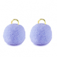 colgantes pompón con anilla 10mm Dorado-morado bígaro