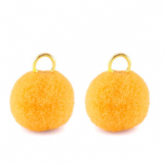 colgantes pompón con anilla 10mm Dorado-amarillo spectra