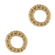 Colgantes rat&aacute;n 24mm Beige natural