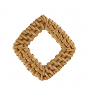 Colgantes rat&aacute;n rombo Beige natural