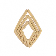 Colgantes rat&aacute;n rombo Beige natural