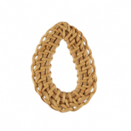 Colgantes rat&aacute;n gota Beige natural