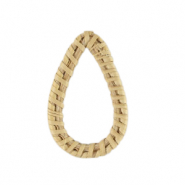 Colgantes rat&aacute;n gota Beige natural