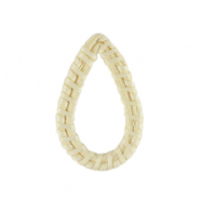 Colgantes rat&aacute;n gota Blanco natural