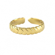 Anillos Acero Inox corazones Dorado