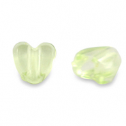 Abalorios acr&iacute;licos coraz&oacute;n Transparente verde claro