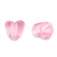 Abalorios acrílicos corazón Transparente rosa