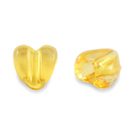 Abalorios acr&iacute;licos coraz&oacute;n Transparente amarillo spectra