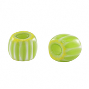 Abalorios Millefiori tubo Verde claro