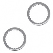 Colgantes Acero Inox entrepieza c&iacute;rculo Plateado