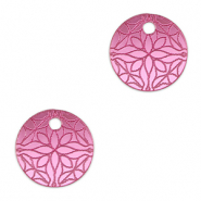 Colgantes llamativos flor 16mm Magenta p&uacute;rpura met&aacute;lico