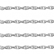 Fornituras Acero Inox cadena jasseron cord&oacute;n Plateado