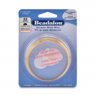 Beadalon Hilo estilo Alemán semirredondo Calibre 22 Dorado