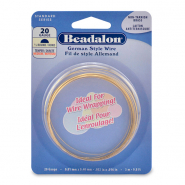 Beadalon Hilo estilo Alemán semirredondo Calibre 20 Dorado