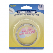 Beadalon Hilo estilo Alemán cuadrado Calibre 20 Plateado