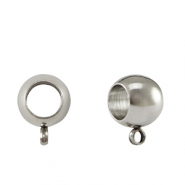 Fornituras Acero Inox abalorio con anilla 8x5mm plata Plateado
