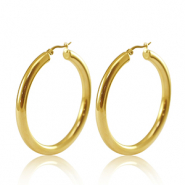 Pendientes Acero Inox criolla 50mm Dorado