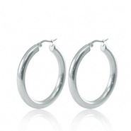Pendientes Acero Inox criolla 40mm Plateado