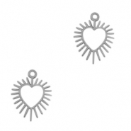 Colgantes Acero Inox coraz&oacute;n Plata vieja