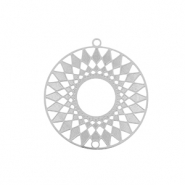 Colgantes Acero Inox bohemios 25mm Plateado