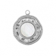 Colgantes Acero Inox concha irregular Plateado-blanco (color natural)