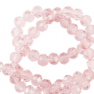 Abalorios faceteados disco 4x3mm Rosa melocot&oacute;n