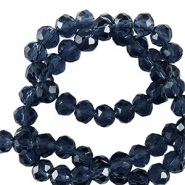 Abalorios faceteados disco 3x2mm Azul marino