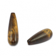 Piedras Naturales abalorios Ojo de tigre gota Marrón dorado