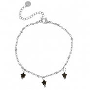 Pulseras Acero Inox estrella Plateado-negro
