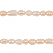 BQ Perlas de agua dulce grano de arroz 4-7x4-5mm Rosa melocotón