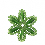 Pendientes faceteados flor Verde hierba