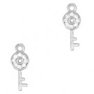 Metal TQ lat&oacute;n colgantes llave Plateado