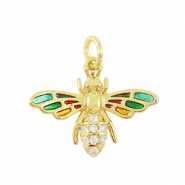 Metal TQ lat&oacute;n colgante zirconia Abeja Dorado
