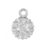 Colgantes Acero Inox flor Plateado