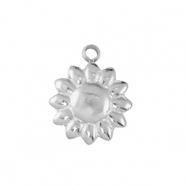 Colgantes Acero Inox flor Plateado