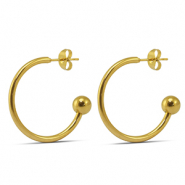 Pendientes Acero Inox 25mm Dorado